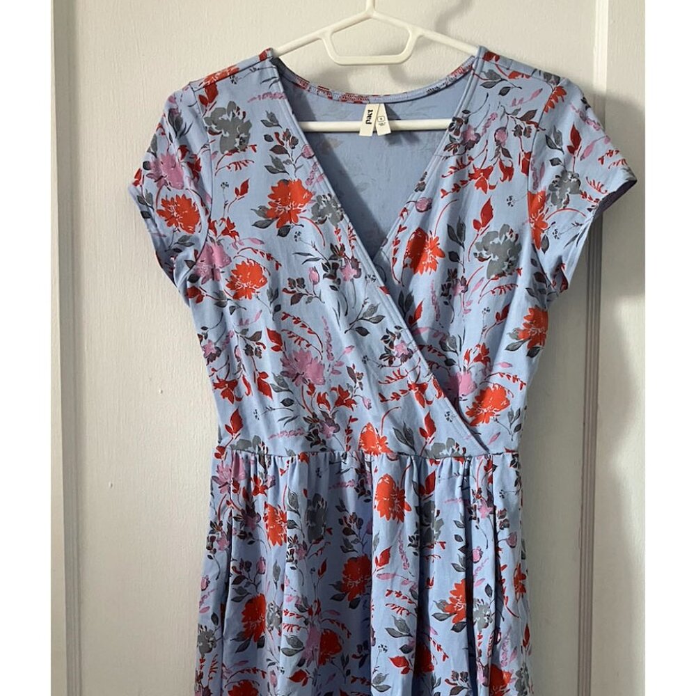 Pact Small Cornflower Blue print cotton dress